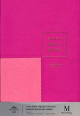 Reina Valera 1960, tamano super gigante, letra super gigante, imatacion piel rosa con indice y cierre (Super Giant Print Bible, Pink, Zipper & Indexed)