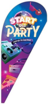 Start the Party: Teardrop Banner with Stand