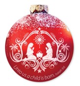 Ornament Shaped Magnet with Nativity Scene