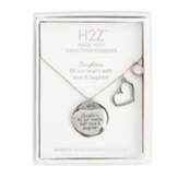 Daughter Engraved Rhodium Plated Necklace