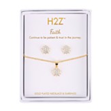Faith Floral Burst Necklace & Earring Set, Clear