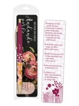 Woman of God, Walking By Faith Bookmark & Pen Gift Set, Spanish