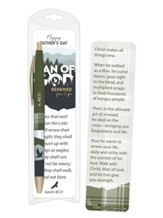 Man of God, Renewed For Life Father's Day Bookmark & Pen Gift Set