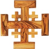 Olive Wood Jerusalem Wall Cross, Medium