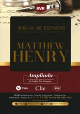 Biblia de estudio RVR Matthew Henry, piel Imit., Negro, con  indice (RVR Matthew Henry Study Bible, Imitation leather,  Black, Indexed)
