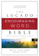 NKJV Lucado Encouraging Word Bible, Comfort Print, Leathersoft, Brown, Indexed - Imperfectly Imprinted Bibles
