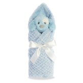 Little Pitter Pattern, Rattle and Swaddle, Pup, Blue