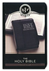 KJV Mini Pocket Bible--soft leather-look, black with zipper