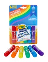 Crayola Quick Dry Paint Sticks, 6 Pieces