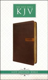 KJV Gift Bible, Luxleather brown