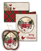Winter Farm Christmas Cards With 3D Ornament, Box of 8
