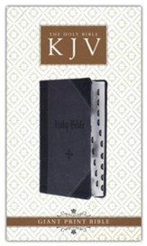 KJV Giant-Print Bible--imitation leather, black/dark gray