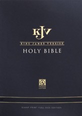 KJV Giant-Print Bible--genuine leather, tawny/brown (indexed)