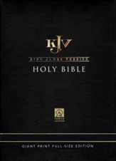 KJV Giant-Print Bible--genuine leather, tan (indexed) - Imperfectly Imprinted Bibles