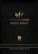 KJV Large-Print Compact Bible--genuine leather, camel/tan