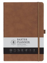 Faux Leather Undated Baxter Planner, Brown