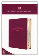 The NLT Spiritual Growth Bible Berry Faux Leather