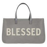 Blessed Grey Canvas Tote