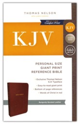 KJV Personal Size Reference Bible Giant Print, Bonded Leather, Burgundy
