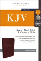 KJV Reference Bible Super Giant  Print, Burgundy