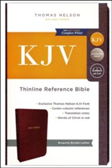 KJV Thinline Reference Bible, Bonded Leather, Burgundy