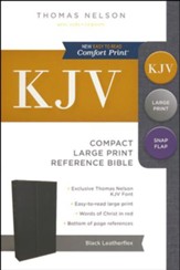 KJV Compact Reference Bible with Snapflap, Large Print, Leather-Look, Black