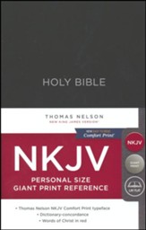 NKJV Comfort Print Reference Bible, Personal Size Giant Print, Hardcover, Black