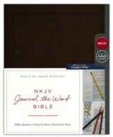 NKJV Comfort Print Journal the Word Bible, Bonded Leather, Brown