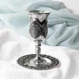 Cluster of Grapes Wine Cup w/Coaster, Silver