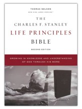 NKJV Charles F. Stanley Life Principles Bible, Comfort Print--soft leather-look, black