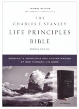 NASB Charles F. Stanley Life Principles Bible, 2nd Edition, Comfort Print--soft leather-look, black