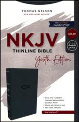 NKJV, Thinline Bible Youth Edition, Leathersoft, Gray, Comfort Print