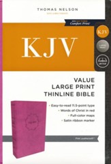 KJV, Value Thinline Bible, Large Print, Leathersoft, Pink, Comfort Print