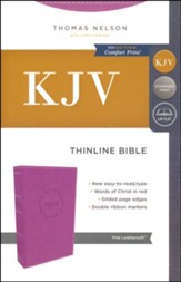 KJV, Thinline Bible, Leathersoft, Pink, Comfort Print