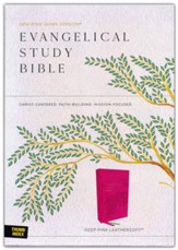 NKJV Evangelical Study Bible, Comfort Print--soft leather-look, rose (indexed)