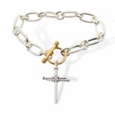 Nail Cross Link Bracelet, Gold/Silver