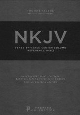 NKJV Classic Verse-by Verse Center-Column Reference Bible-premium goatskin, black (Premier Collection) - Slightly Imperfect