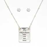 Inspirational Two-layer Cross, Charm Necklace with Cubic Zirconia Earrings