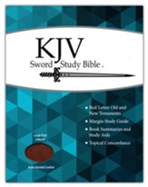 KJV Large-Print Sword Study Bible--bonded leather, acorn (indexed)
