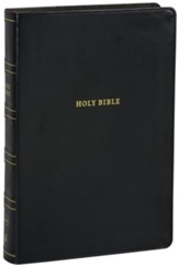 NKJV Giant-Print Center-Column Reference Bible, Comfort Print--soft leather-look, black