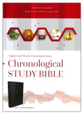 NKJV Chronological Study Bible--soft leather-look, black