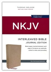 NKJV Journaling Bible, Interleaved Edition, Comfort Print--hardcover, tan - Imperfectly Imprinted Bibles