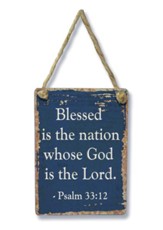 Blessed Is the Nation Mini Sign