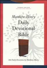NKJV Matthew Henry Daily Devotional  Bible, Comfort Print--soft leather-look, brown/tan