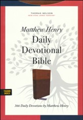 NKJV Matthew Henry Daily Devotional  Bible, Comfort Print--soft leather-look, brown/tan (indexed)