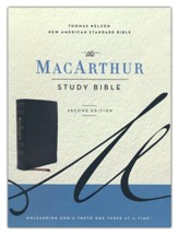 NASB MacArthur Study Bible, 2nd Edition--genuine leather, black - Imperfectly Imprinted Bibles