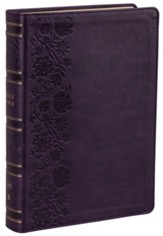 NKJV Single-Column Wide-Margin  Reference Bible--soft leather-look, purple