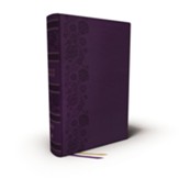 NKJV Single-Column Wide-Margin Reference Bible--soft leather-look, purple (indexed)