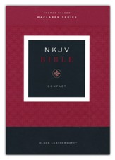 NKJV Compact Bible, Maclaren Series--soft leather-look, black