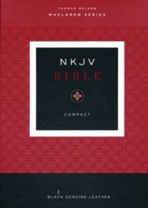NKJV Compact Bible, Maclaren Series--genuine leather, black